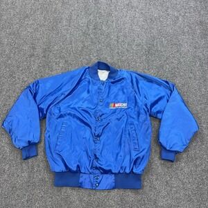 Vintage NASCAR Jacket Mens Large Blue Racing Auburn Sportswear USA 90s